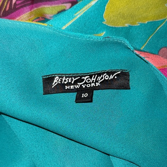 Betsey Johnson New York Vintage Size 10 Mermaid Whimsical 100% Silk Dress Floral - Picture 3 of 16